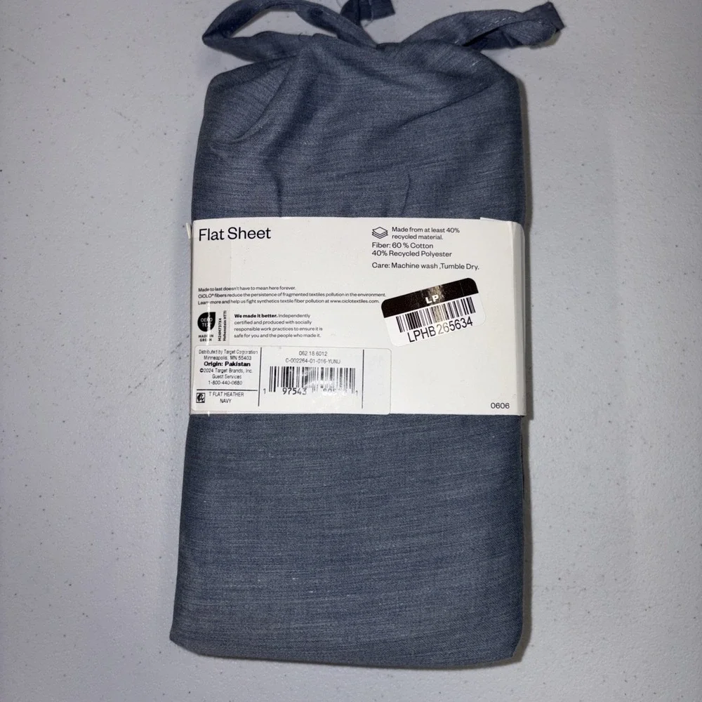 Room Essentials Easy Care Cotton Blend Sateen Flat Sheet Twin (XL) NWT